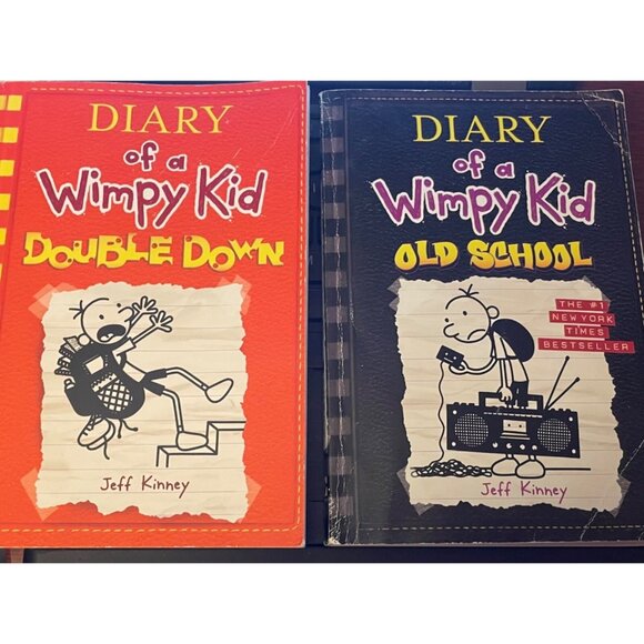 Diary Of A Wimpy Kid Double Down & Old School Books By Jeff Kinney Paperback (2) - Picture 1 of 7